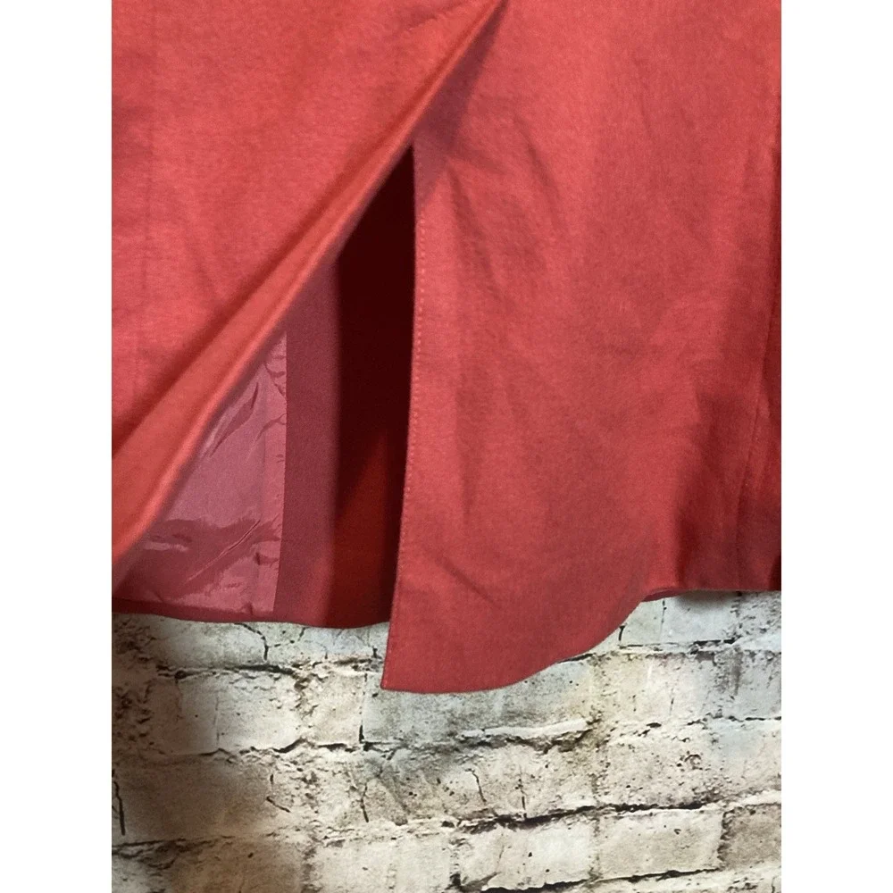 AKRIS Cashmere‎ & Silk Jacket 10 In Coral Three Button Pockets Lined Pea coat